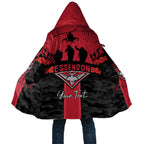 Personalised Essendon Football ANZAC Day Cloak Bombers Poppy Lest We Forget