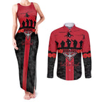 Personalised Essendon Football ANZAC Day Couples Matching Tank Maxi Dress and Long Sleeve Button Shirt Bombers Poppy Lest We Forget