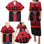 Personalised Essendon Football ANZAC Day Family Matching Puletasi and Hawaiian Shirt Bombers Poppy Lest We Forget