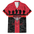 Personalised Essendon Football ANZAC Day Hawaiian Shirt Bombers Poppy Lest We Forget