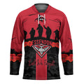 Personalised Essendon Football ANZAC Day Hockey Jersey Bombers Poppy Lest We Forget