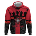 Personalised Essendon Football ANZAC Day Hoodie Bombers Poppy Lest We Forget