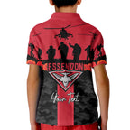 Personalised Essendon Football ANZAC Day Kid Polo Shirt Bombers Poppy Lest We Forget