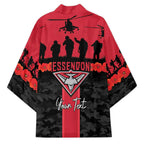Personalised Essendon Football ANZAC Day Kimono Bombers Poppy Lest We Forget