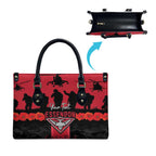 Personalised Essendon Football ANZAC Day Leather Bag Bombers Poppy Lest We Forget