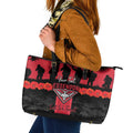 Personalised Essendon Football ANZAC Day Leather Tote Bag Bombers Poppy Lest We Forget