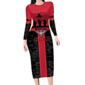 Personalised Essendon Football ANZAC Day Long Sleeve Bodycon Dress Bombers Poppy Lest We Forget