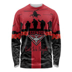 Personalised Essendon Football ANZAC Day Long Sleeve Shirt Bombers Poppy Lest We Forget