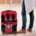 Personalised Essendon Football ANZAC Day Luggage Cover Bombers Poppy Lest We Forget