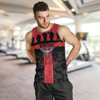 Personalised Essendon Football ANZAC Day Men Tank Top Bombers Poppy Lest We Forget