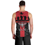 Personalised Essendon Football ANZAC Day Men Tank Top Bombers Poppy Lest We Forget