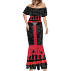 Personalised Essendon Football ANZAC Day Mermaid Dress Bombers Poppy Lest We Forget