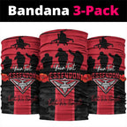 Personalised Essendon Football ANZAC Day Neck Gaiter Bombers Poppy Lest We Forget