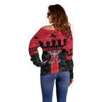 Personalised Essendon Football ANZAC Day Off Shoulder Sweater Bombers Poppy Lest We Forget