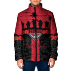 Personalised Essendon Football ANZAC Day Padded Jacket Bombers Poppy Lest We Forget
