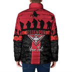 Personalised Essendon Football ANZAC Day Padded Jacket Bombers Poppy Lest We Forget