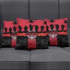 Personalised Essendon Football ANZAC Day Pillow Cover Bombers Poppy Lest We Forget