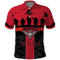 Personalised Essendon Football ANZAC Day Polo Shirt Bombers Poppy Lest We Forget