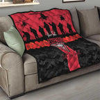 Personalised Essendon Football ANZAC Day Quilt Bombers Poppy Lest We Forget