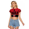 Personalised Essendon Football ANZAC Day Raglan Cropped T Shirt Bombers Poppy Lest We Forget
