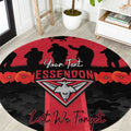 Personalised Essendon Football ANZAC Day Round Carpet Bombers Poppy Lest We Forget