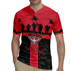 Personalised Essendon Football ANZAC Day Rugby Jersey Bombers Poppy Lest We Forget