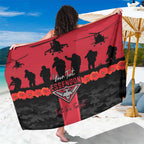 Personalised Essendon Football ANZAC Day Sarong Bombers Poppy Lest We Forget