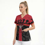 Personalised Essendon Football ANZAC Day Scrub Top Bombers Poppy Lest We Forget