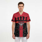 Personalised Essendon Football ANZAC Day Scrub Top Bombers Poppy Lest We Forget