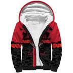 Personalised Essendon Football ANZAC Day Sherpa Hoodie Bombers Poppy Lest We Forget