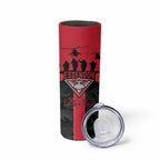 Personalised Essendon Football ANZAC Day Skinny Tumbler Bombers Poppy Lest We Forget