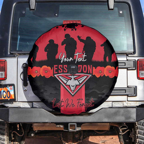Personalised Essendon Football ANZAC Day Spare Tire Cover Bombers Poppy Lest We Forget