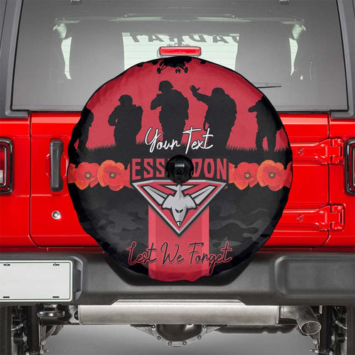Personalised Essendon Football ANZAC Day Spare Tire Cover Bombers Poppy Lest We Forget