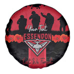 Personalised Essendon Football ANZAC Day Spare Tire Cover Bombers Poppy Lest We Forget