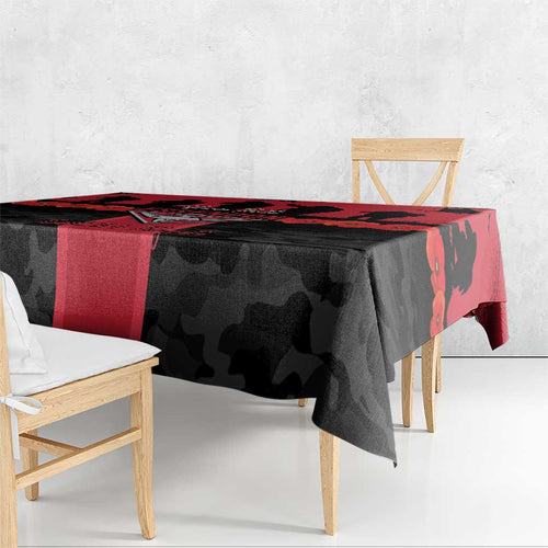 Personalised Essendon Football ANZAC Day Tablecloth Bombers Poppy Lest We Forget