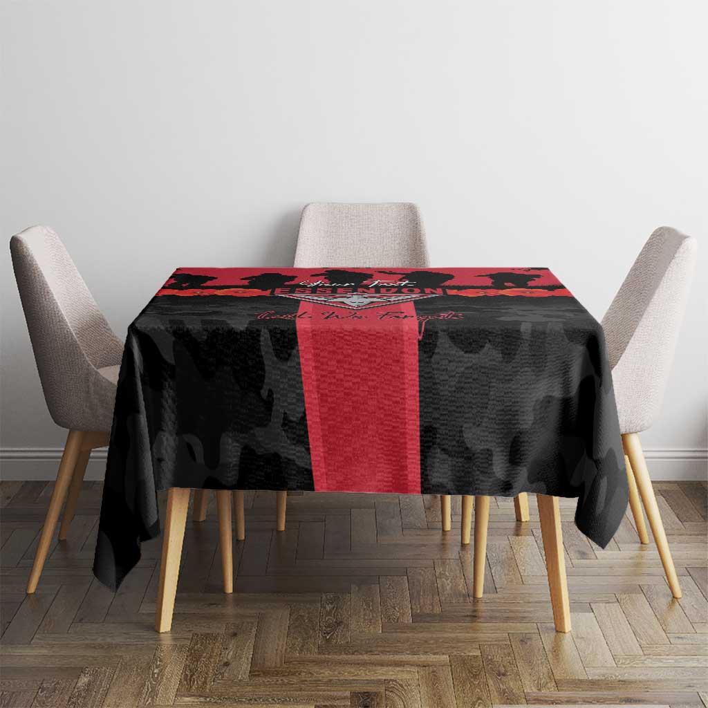 Personalised Essendon Football ANZAC Day Tablecloth Bombers Poppy Lest We Forget