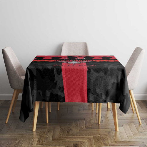 Personalised Essendon Football ANZAC Day Tablecloth Bombers Poppy Lest We Forget