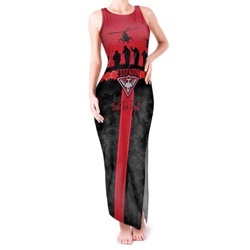 Personalised Essendon Football ANZAC Day Tank Maxi Dress Bombers Poppy Lest We Forget