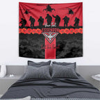 Personalised Essendon Football ANZAC Day Tapestry Bombers Poppy Lest We Forget