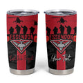 Personalised Essendon Football ANZAC Day Tumbler Cup Bombers Poppy Lest We Forget