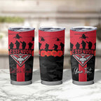 Personalised Essendon Football ANZAC Day Tumbler Cup Bombers Poppy Lest We Forget