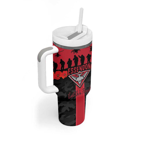 Personalised Essendon Football ANZAC Day Tumbler With Handle Bombers Poppy Lest We Forget