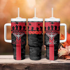Personalised Essendon Football ANZAC Day Tumbler With Handle Bombers Poppy Lest We Forget