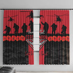 Personalised Essendon Football ANZAC Day Window Curtain Bombers Poppy Lest We Forget