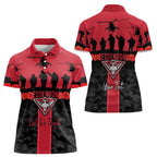 Personalised Essendon Football ANZAC Day Women Polo Shirt Bombers Poppy Lest We Forget
