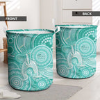 50 Years Deadly NAIDOC Week 2026 Personalised Laundry Basket Dhari Cyan Indigenous Art