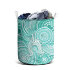 50 Years Deadly NAIDOC Week 2026 Personalised Laundry Basket Dhari Cyan Indigenous Art