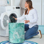 50 Years Deadly NAIDOC Week 2026 Personalised Laundry Basket Dhari Cyan Indigenous Art