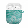 50 Years Deadly NAIDOC Week 2026 Personalised AirPods Case Dhari Cyan Indigenous Art