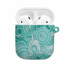 50 Years Deadly NAIDOC Week 2026 Personalised AirPods Case Dhari Cyan Indigenous Art